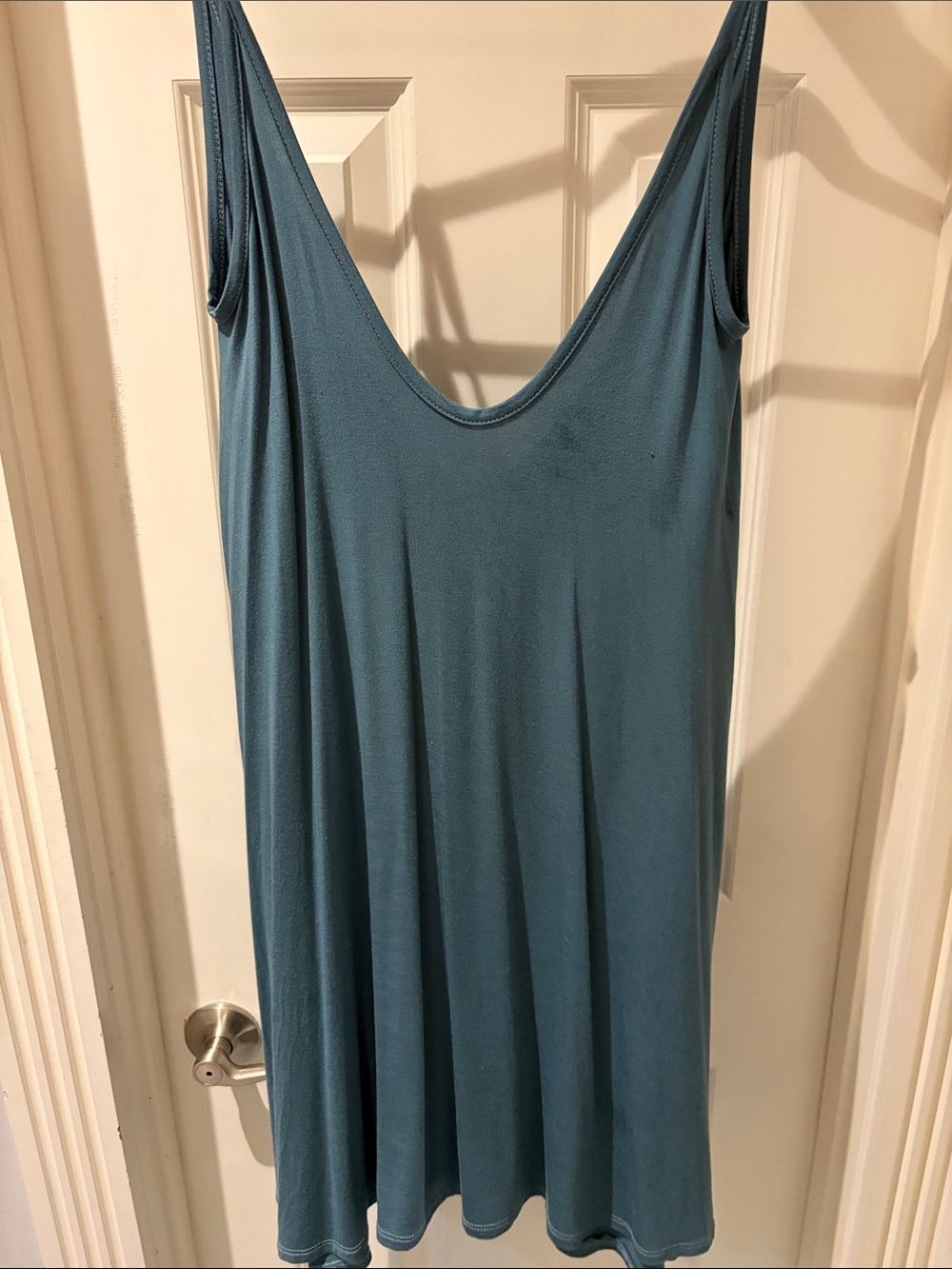 Casual Teal Scoop Neck Tank Dress